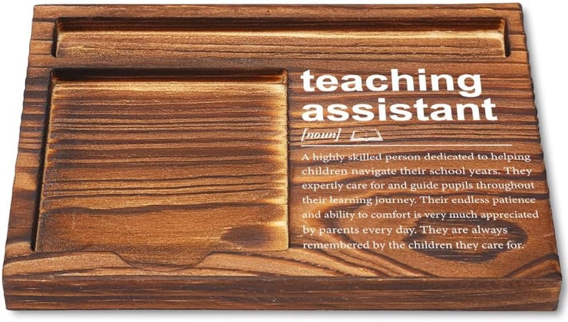CWGOTC Teaching Assistant Gifts, Wooden Self-Stick Note Pad Holder, Thank You Gift for Teaching Assistant, Appreciation Gift for Classroom Aides, Graduation, Birthday, Christmas, End-of-Year YCB93 - Image 1